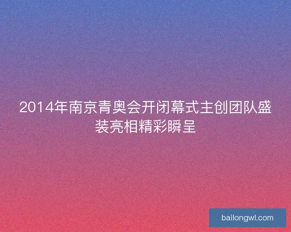 2014年南京青奥会开闭幕式主创团队盛装亮相精彩瞬呈