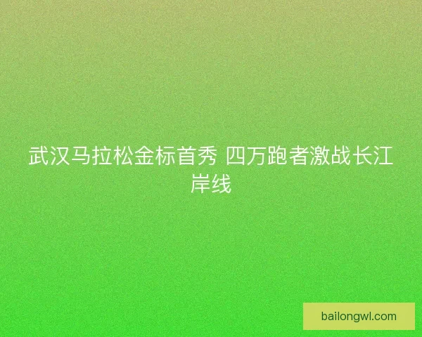 武汉马拉松金标首秀 四万跑者激战长江岸线 武汉马拉松金标首秀 四万跑者激战长江岸线